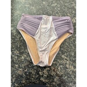 Oceanus Swimwear High Waisted Bikini Bottoms Metallic Lavender Small Italy